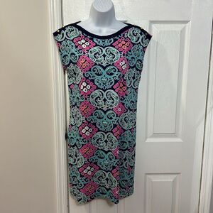 Lilly‎ Pulitzer Pima Cotton Robyn Behind the Gate Print Short Sleeve Dress S